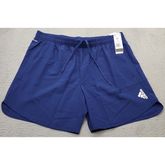 Adidas Training Entrenamiento Shorts Mens 2XL Navy Zip Pocket Drawstring Waist - Picture 1 of 9